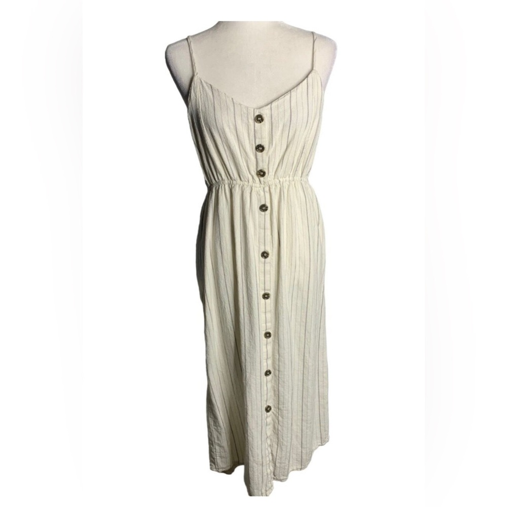 Streetwear Society White Striped Maxi Summer Dress size L